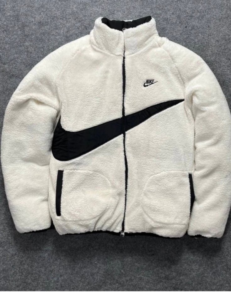 Nike Siyah Beyaz Peluş Detaylı Mont - Görsel 3