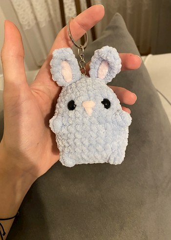 Pastel mavi Tavşan Anahtarlık Peluş Oyuncak