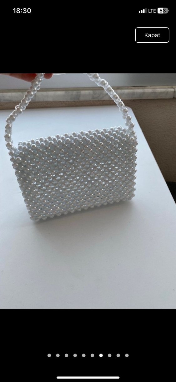 Beyaz İnci Kadın El Çantası - Görsel 5