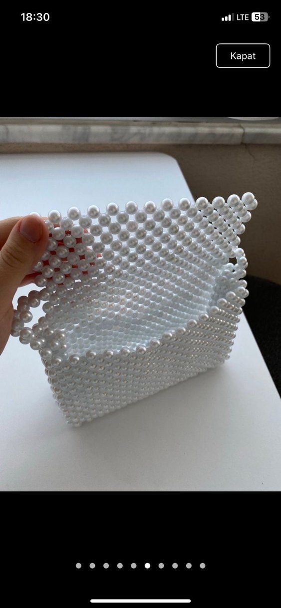 Beyaz İnci Kadın El Çantası - Görsel 2