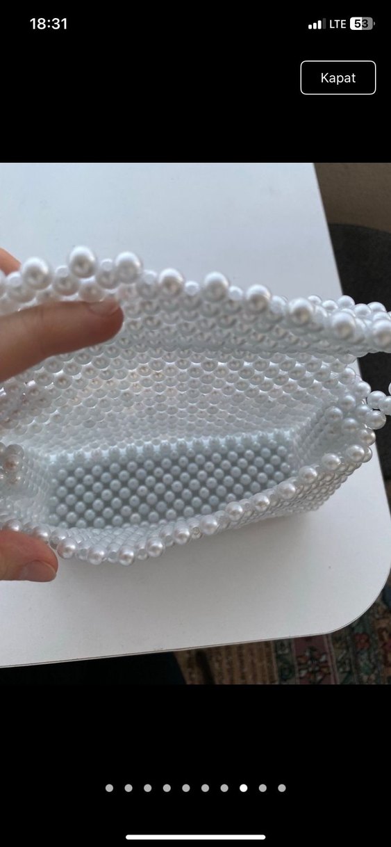 Beyaz İnci Kadın El Çantası - Görsel 3