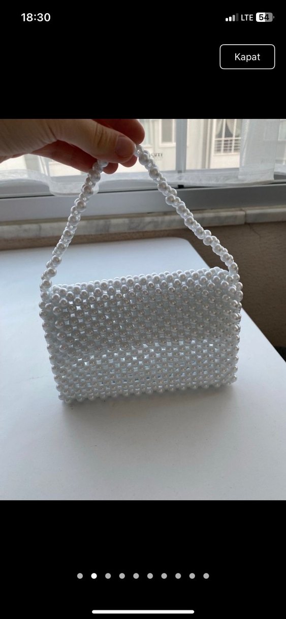 Beyaz İnci Kadın El Çantası - Görsel 4