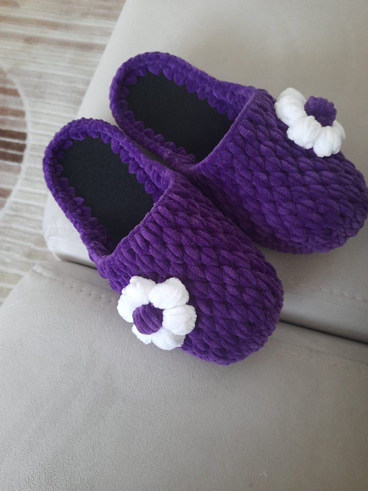 Örgü Keçe Tabanlı Terlik - Görsel 2