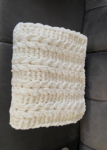 Başak Örgü Desenli Puffy Tv Battaniyesi - Görsel 4