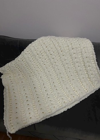 Başak Örgü Desenli Puffy Tv Battaniyesi - Görsel 3