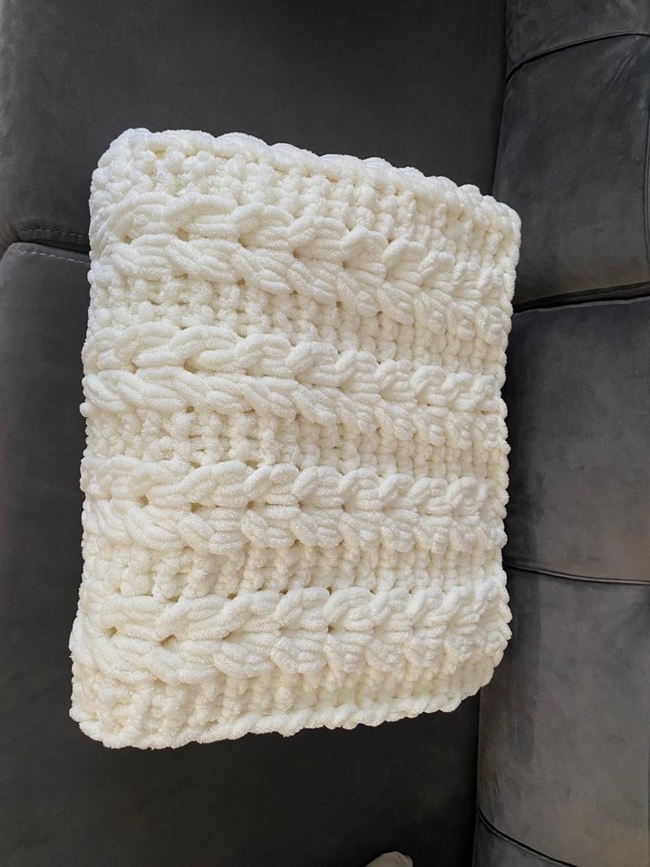 Başak Örgü Desenli Puffy Tv Battaniyesi - Görsel 4