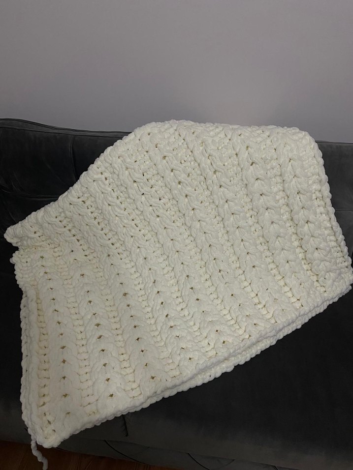 Başak Örgü Desenli Puffy Tv Battaniyesi - Görsel 3