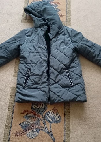 Erkek Çocuk Gri Kapüşonlu Kaban - Görsel 5