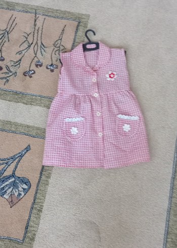 Düğmeli Pembe Kız Çocuk Kolsuz Elbise - Görsel 7