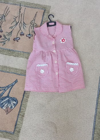 Düğmeli Pembe Kız Çocuk Kolsuz Elbise - Görsel 8