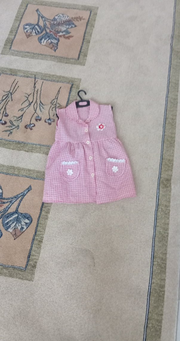 Düğmeli Pembe Kız Çocuk Kolsuz Elbise - Görsel 5