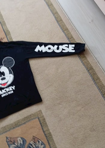 Siyah Mickey Baskılı Kapüşonlu Sweatshirt - Görsel 10