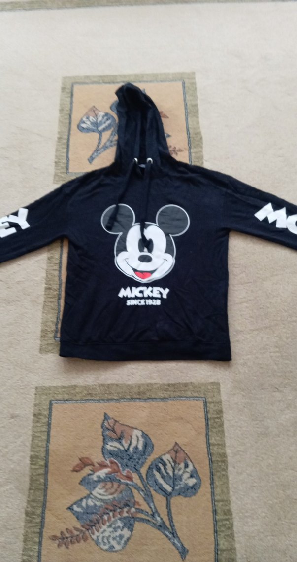 Siyah Mickey Baskılı Kapüşonlu Sweatshirt - Görsel 3