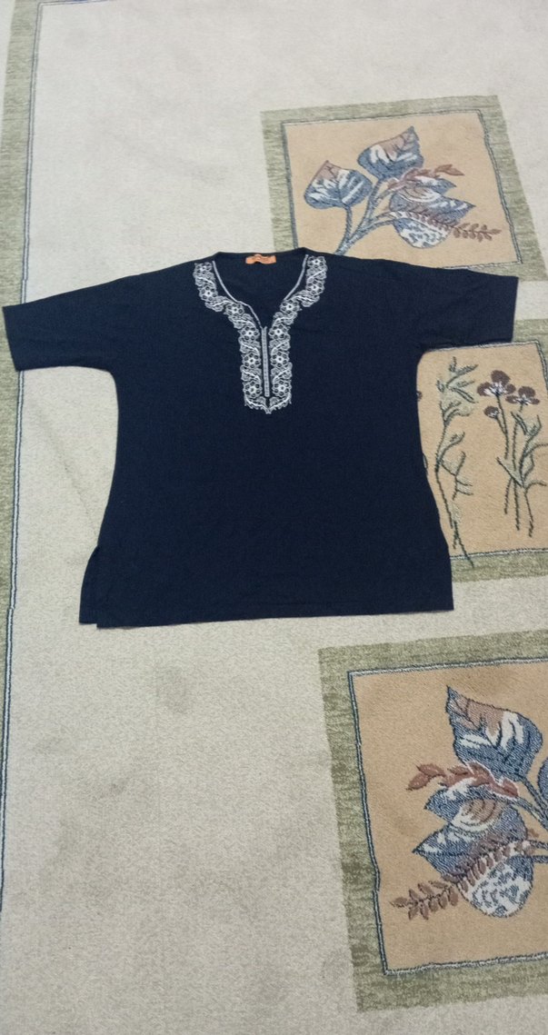 Nakışlı Siyah Kadın Bluz - Görsel 2