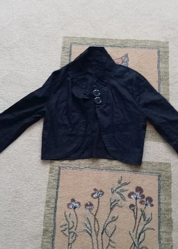 Kız Çocuk Siyah Keten Bolero - Görsel 2