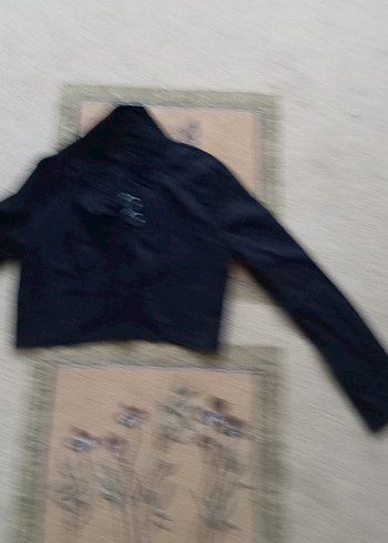 Kız Çocuk Siyah Keten Bolero - Görsel 6