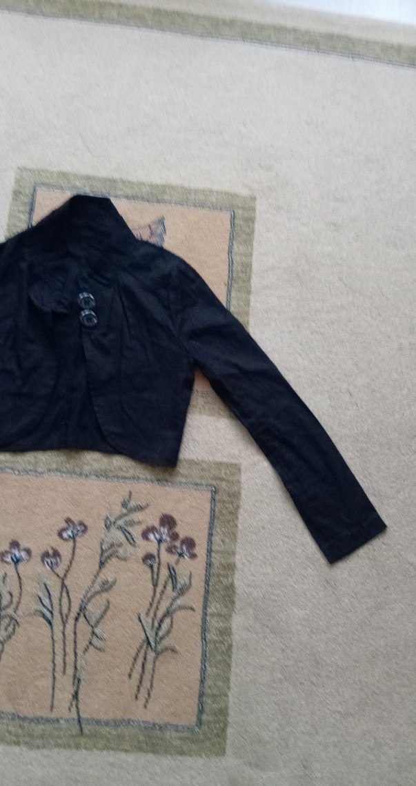 Kız Çocuk Siyah Keten Bolero - Görsel 4