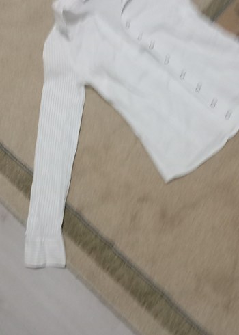 Düğmeli Beyaz Pamuklu Kadın Gömlek - Görsel 11