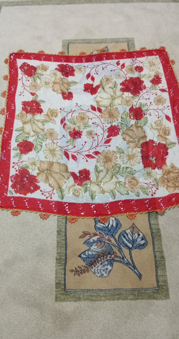 Dantel Detaylı Çok Renkli Kadın yazma - Görsel 2