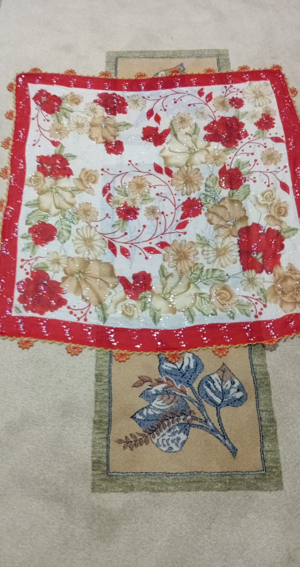 Dantel Detaylı Çok Renkli Kadın yazma - Görsel 4