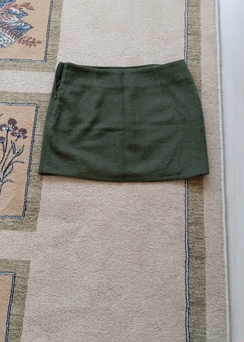 Kadın Haki Mini Etek, Sade ve Şık