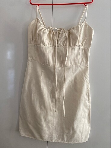 Keten mini elbise