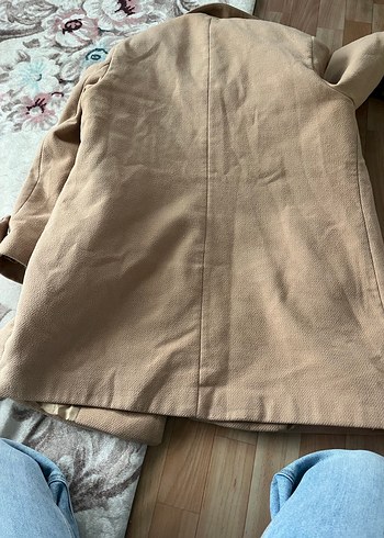 Bej Midi Süet Kadın Kaban - Görsel 4