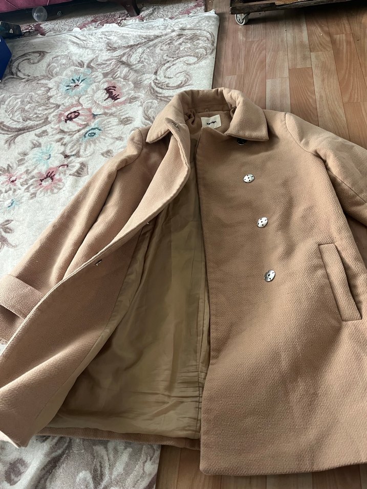 Bej Midi Süet Kadın Kaban - Görsel 2