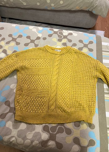 Sarı Bohem Örgü Boğazlı Kazak - Görsel 3