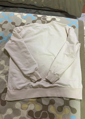 Beyaz Baskılı Kadın Sweatshirt - Görsel 4