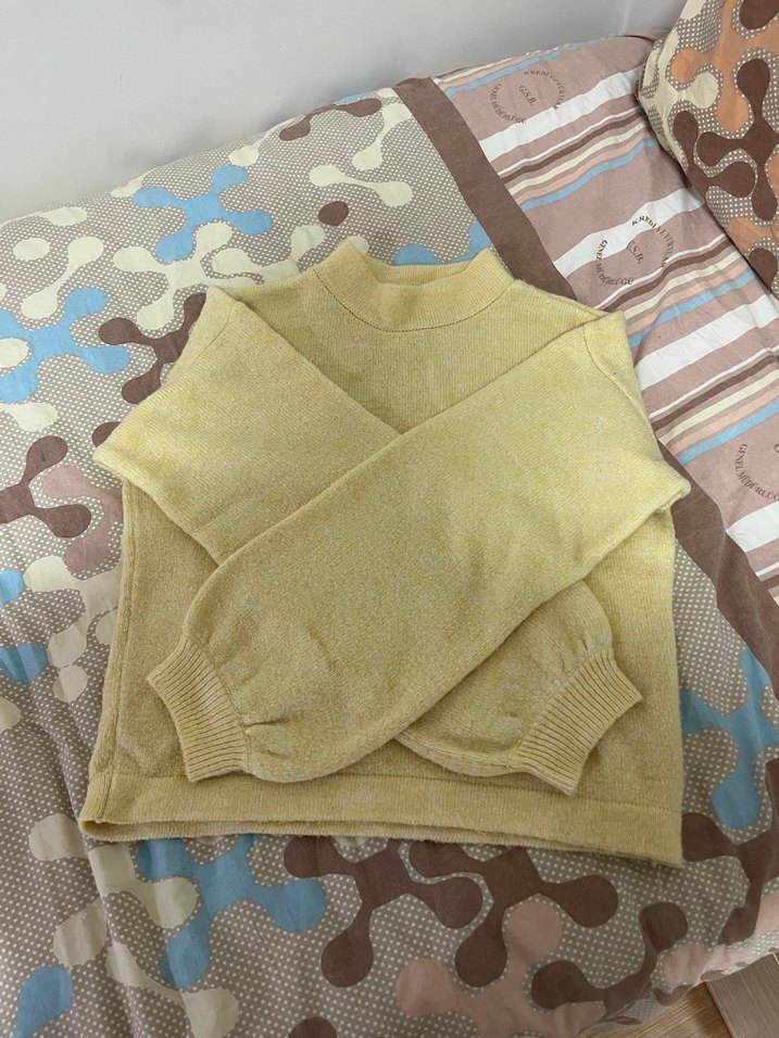 Bej Renkli Boğazlı Örgü Kadın Kazak - Görsel 2