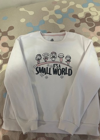 Baskılı Beyaz Kadın Kısa Kollu Sweatshirt - Görsel 2