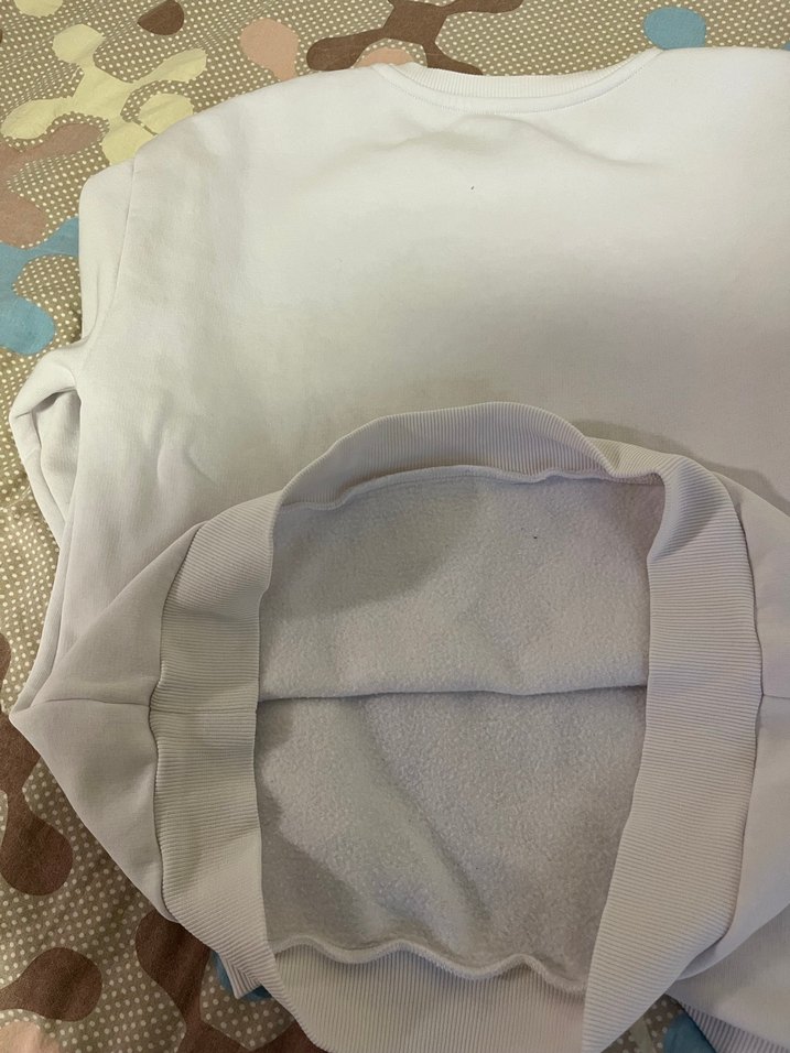 Baskılı Beyaz Kadın Kısa Kollu Sweatshirt - Görsel 5