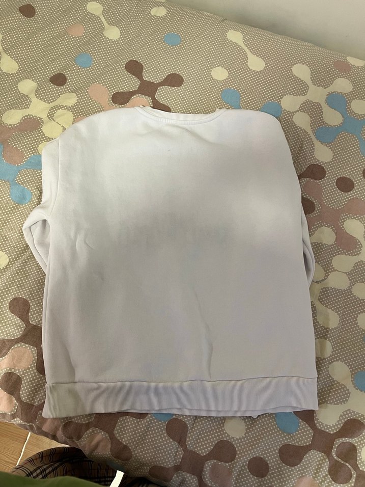 Baskılı Beyaz Kadın Kısa Kollu Sweatshirt - Görsel 4