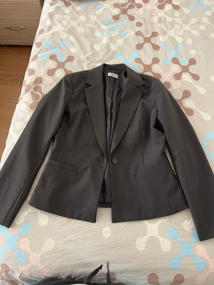 Düğmeli Siyah Kadın Blazer Ceket - Görsel 2