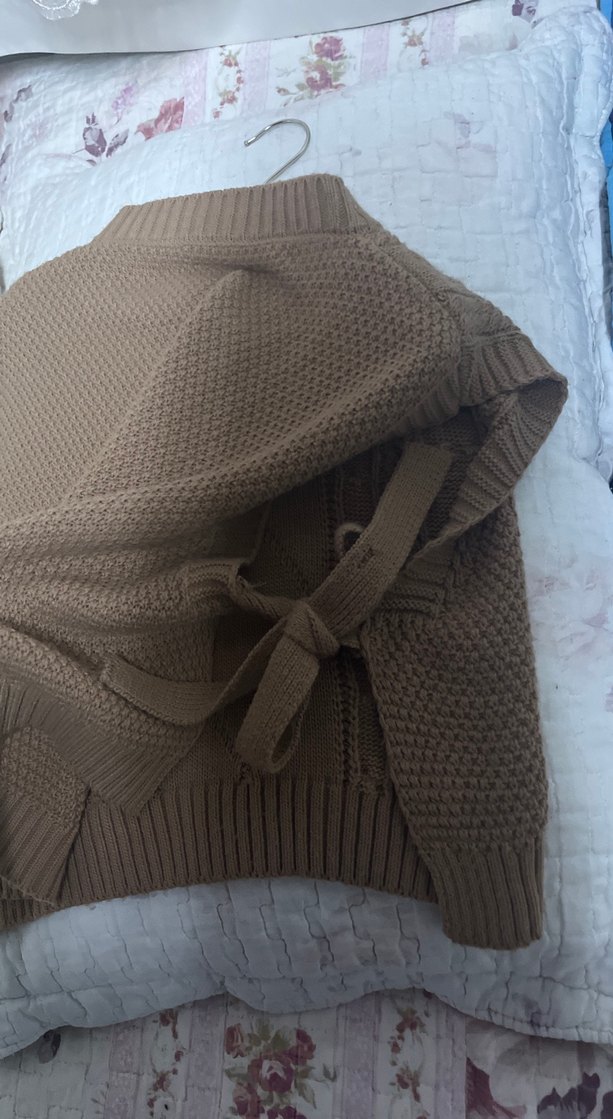 Kadın Kahverengi Örgü Süveter - Görsel 3