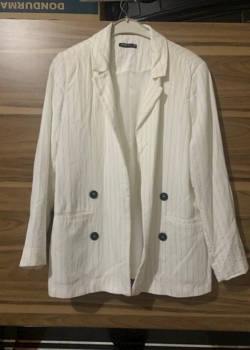 Defacto Düğmeli Beyaz Kadın Blazer Ceket