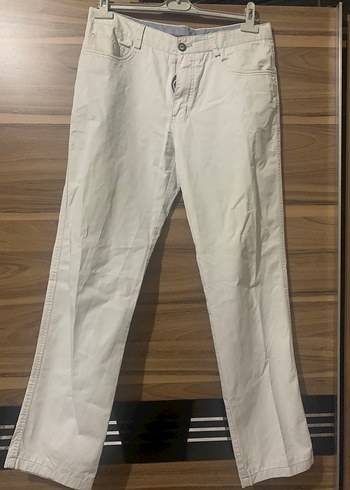 46 Beden beyaz Renk Beyaz Regular Fit Erkek Keten Pantolon