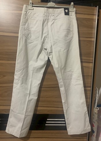 46 Beden Beyaz Regular Fit Erkek Keten Pantolon