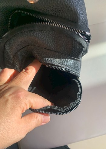 Beden siyah Renk Siyah Deri Biker Kadın Çapraz Çanta
