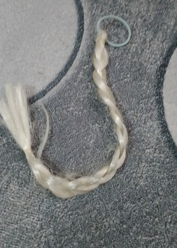 Beyaz Örgülü Püsküllü Saç Aksesuarı - Görsel 2