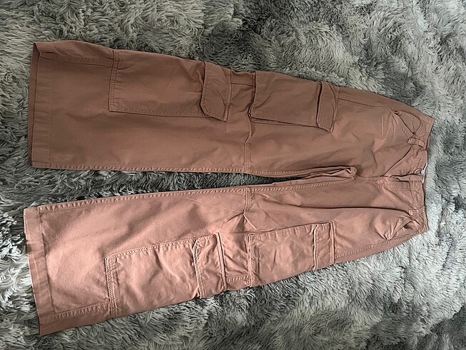Bershka pembe kargo pantolon