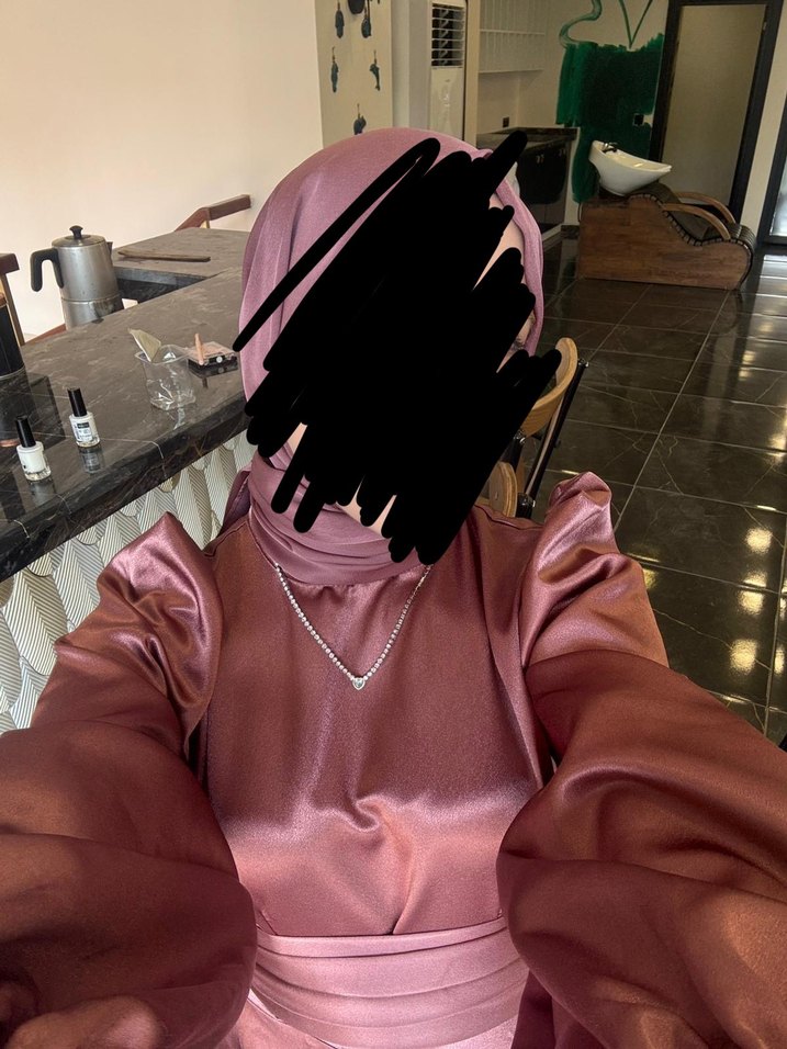 Gül kurusu tesettür abiye - Görsel 4