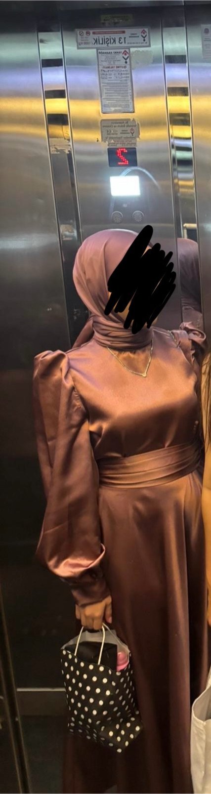 Gül kurusu tesettür abiye - Görsel 3