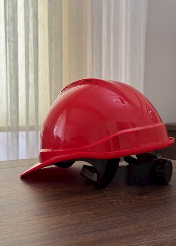 Kırmızı İş Güvenliği Kaskı Baret - Görsel 5