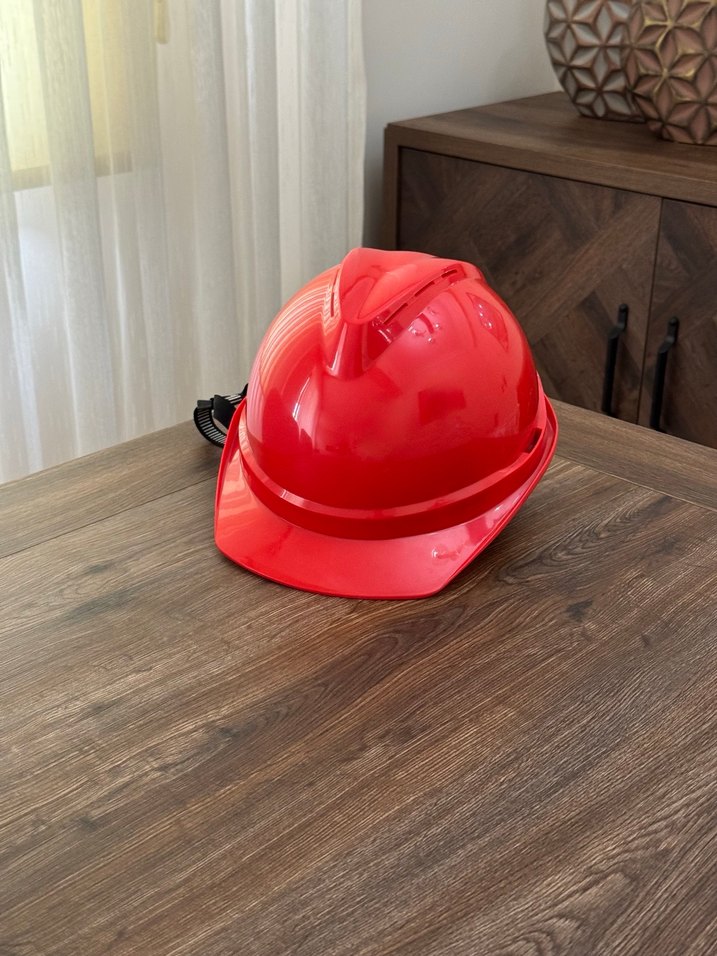 Kırmızı İş Güvenliği Kaskı Baret - Görsel 2