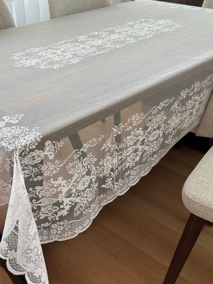 Örme Dantel Dertsiz Masa Örtüsü - Görsel 5