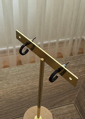 Siyah Minimal Halka Küpe Unisex - Görsel 4