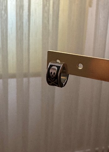 Paslanmaz Çelik Kafatası Desenli Küpe - Görsel 2