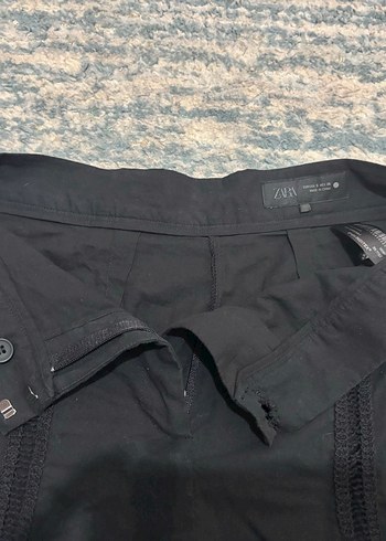 s Beden siyah Renk Zara Dantel Detaylı Siyah Şort Yurtdışından